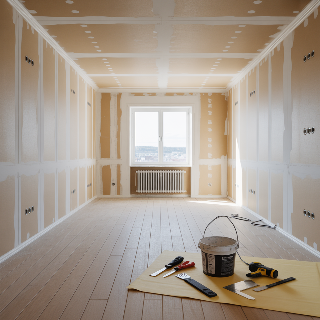 satta gipsskivor checklista for skarvar skruv och spackel